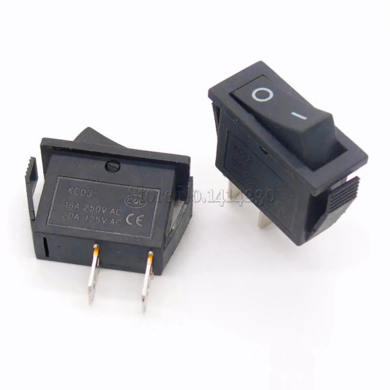 10Pcs Rocker Switch 15A 250V 30A 220VAC 2Pin/3Pin ON-OFF KCD3-102/N 15*32 mm Power Switch
