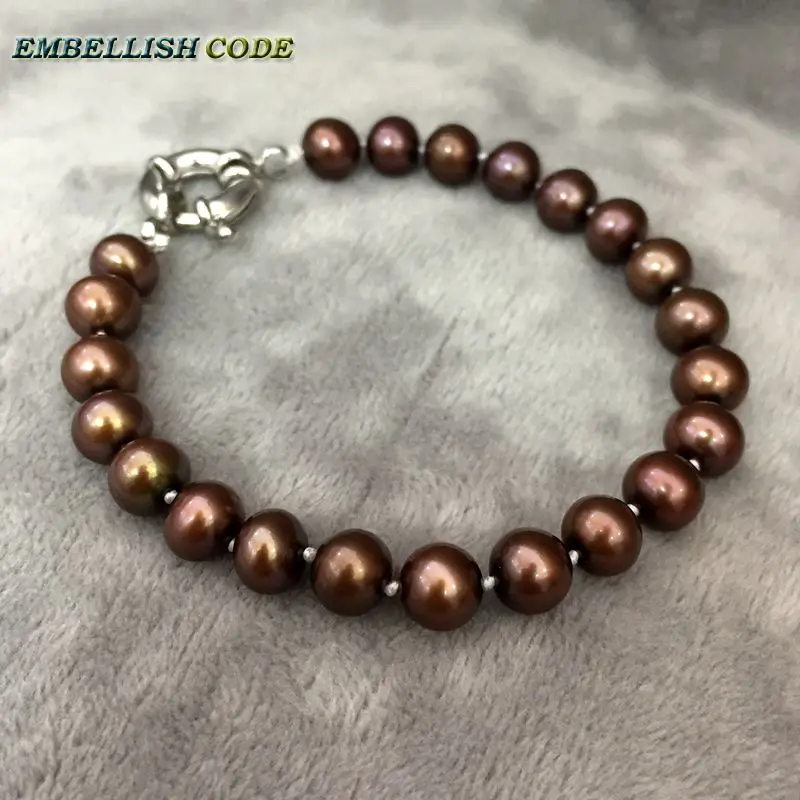 wonderful fine jewelry set brown coffee shine round like ball shape Classic choker necklace bracelet natural cultured pearls