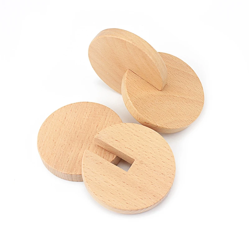 Wooden Montessori Toys Two Round Coins Object Fitting Exercise Daily Life Toy Grasping Practical Toys Kids Teething Newborn 0-12