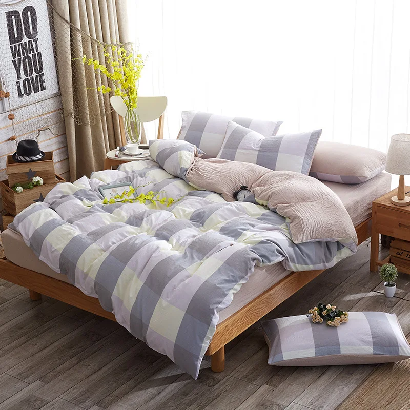 Home Textile High quality colorful 100% Cotton 3/4pcs Bedding Sets Bed Linen Duvet Cover Bed Sheet Pillowcase/bed Set