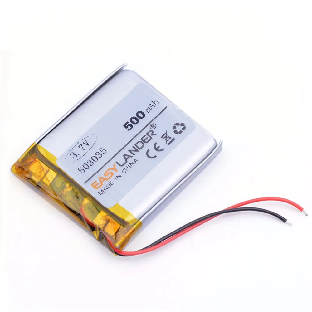 503035 3.7V 500mAh Rechargeable Lithium Li-ion Li Polymer Battery For Bluetooth Headset GPS PSP PDA MP3 DVR