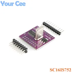 2pcs/1pc SC16IS752 I2C/SPI Bus Interface to Dual Channel UART Conversion Module Expansion Board