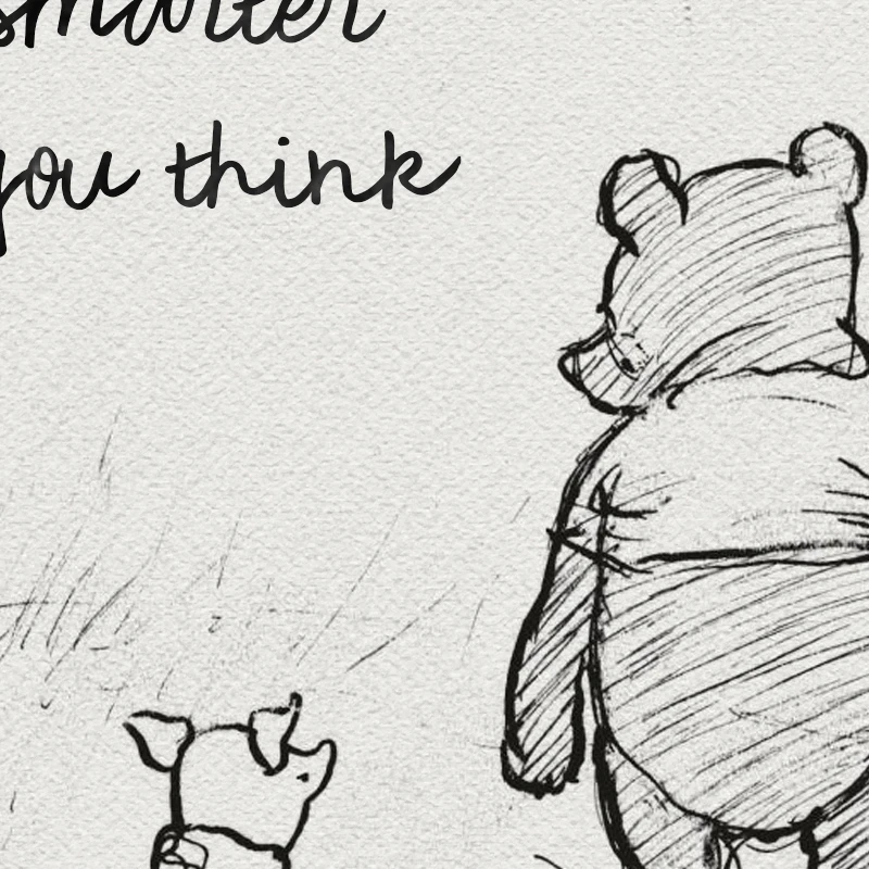 Winnie The Pooh Quotes Canvas Posters and Prints Classic Cartoon Movie Art Painting Black White Picture Kids Room Wall Art Decor