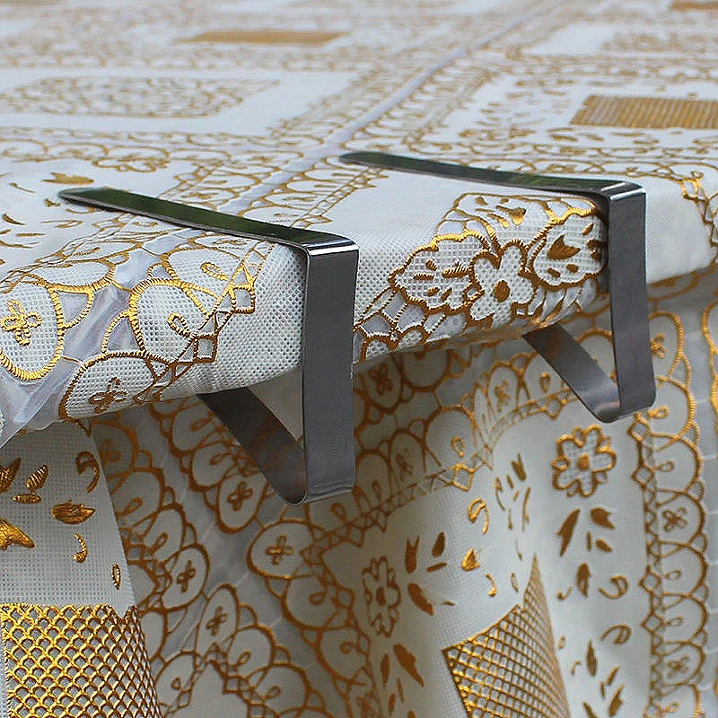 4pcs/set stainless steel tablecloth clip Useful Stainless Steel Table Cloth Clips Holder Cloth Clamps Party Picnic