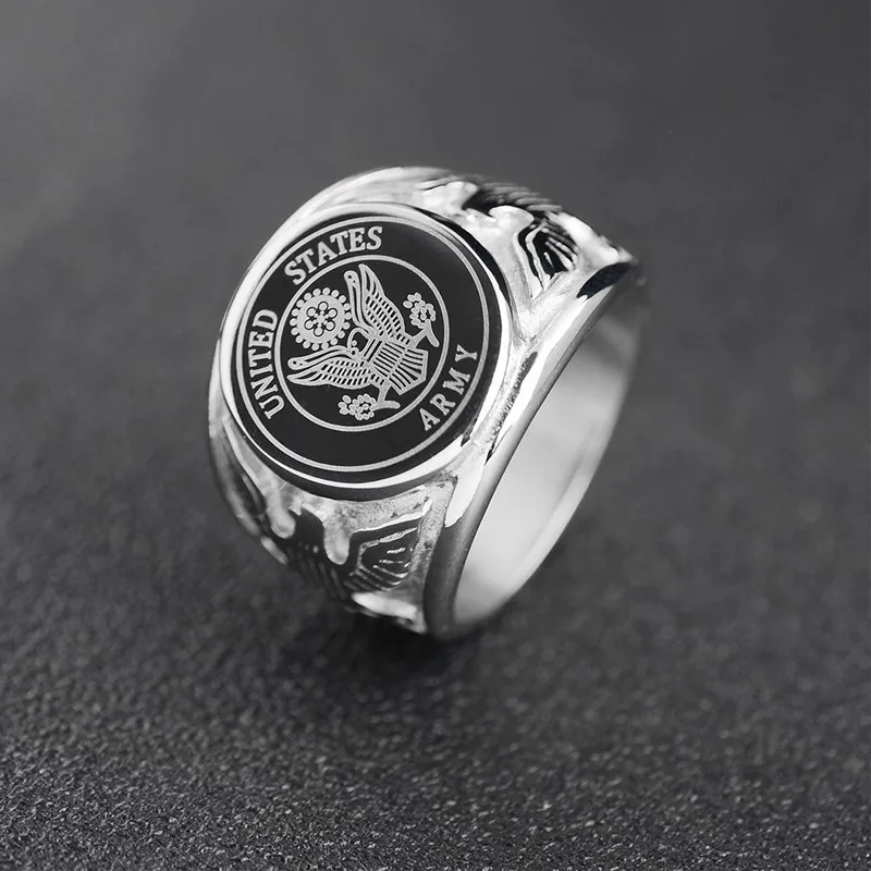 USA Military United States MARINE CORPS US ARMY Men Signet Rings Fashion Stainless Steel Jewelry