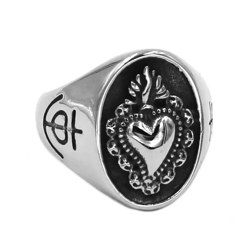 Fashion Crown Heart Ring Stainless Steel Jewelry Celtic Knot Motor Biker Symbol Wedding Ring for Women Girls Wholesale 773B