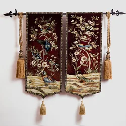 flybird and flower one pair 100x45cm home textile Medieval aubusson wall hanging tapestry pt-722