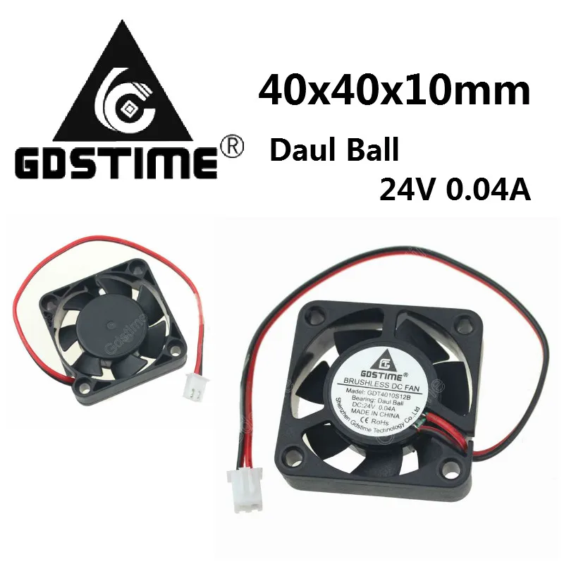 Gdstime 100 Pcs DC 24V  0.04A Ball Bearing 40mm x 40mm x 10mm 3D Printer Cooler 4cm