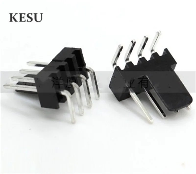 Black plastic shell 2.54mm 2510 3PIN 4PIN 3-pin 4-pin (3+1) curved needle connector scoket for  PC computer ATX 2540 fan Power