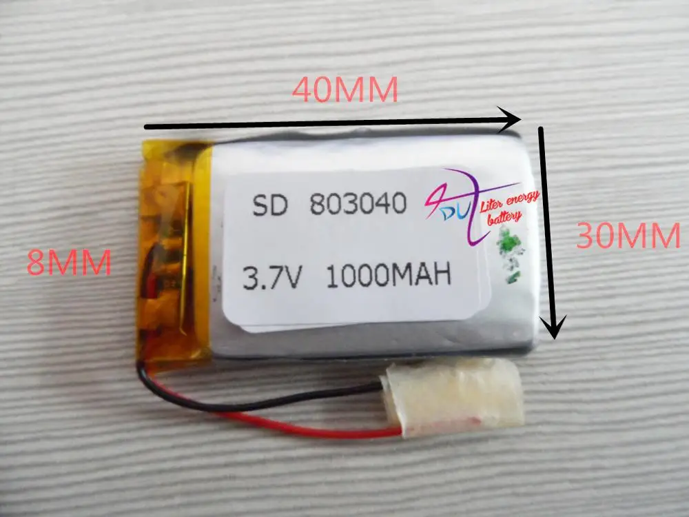 best battery brand 3.7V polymer lithium battery 803040 MP3 MP4 electronic dog navigator 1000mAH intercom