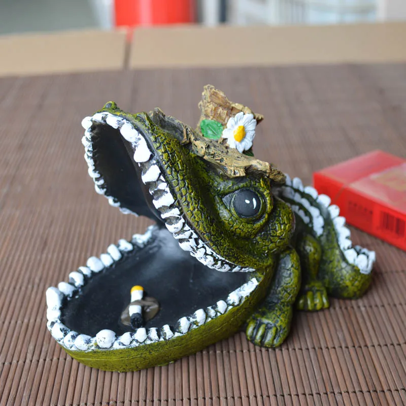 Resin Tortoise car Ashtrays Creative Ashtrays Countryside Crocodile Cigarettes Ash Tray Ashtray Home Decoration Smoking in car