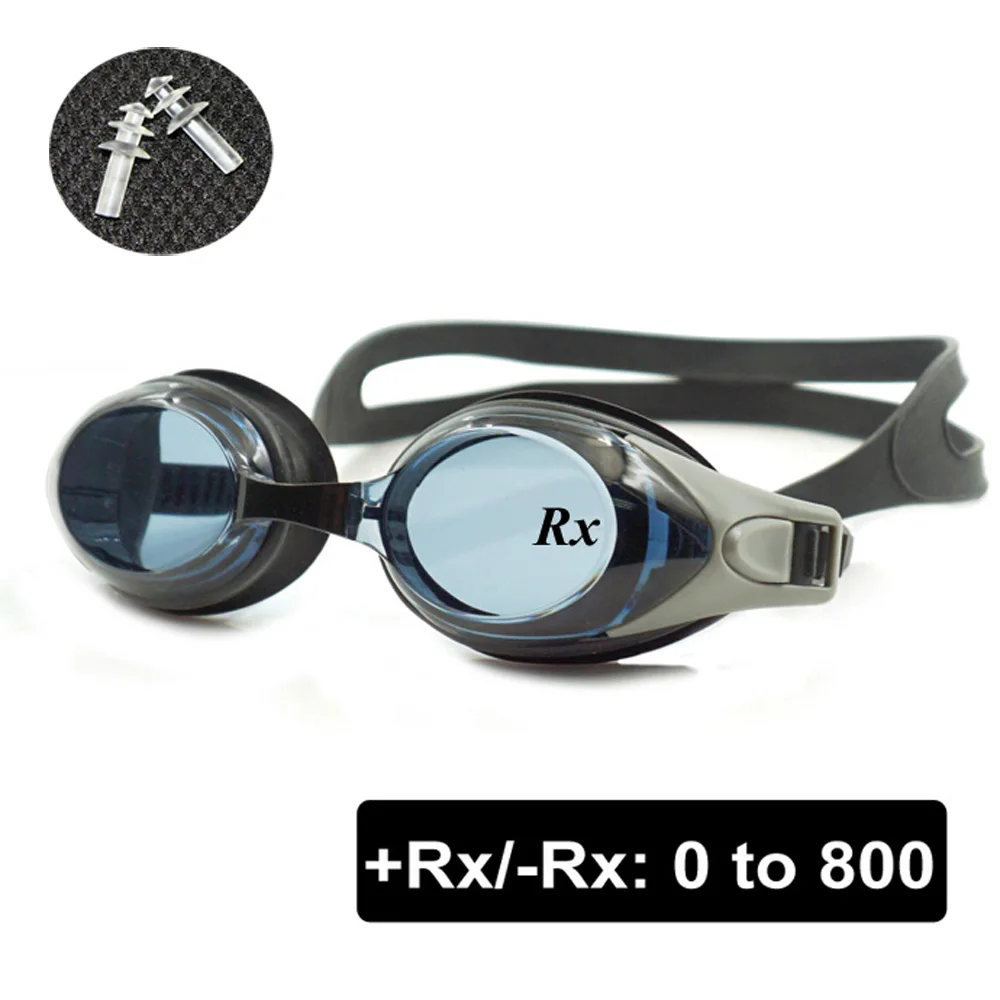 משקפי שחייה אופטיים +Rx -Rx משקפי שחייה עם מרשם למבוגרים וילדים עם כוח שונה לכל עין עם אוזניות חינם