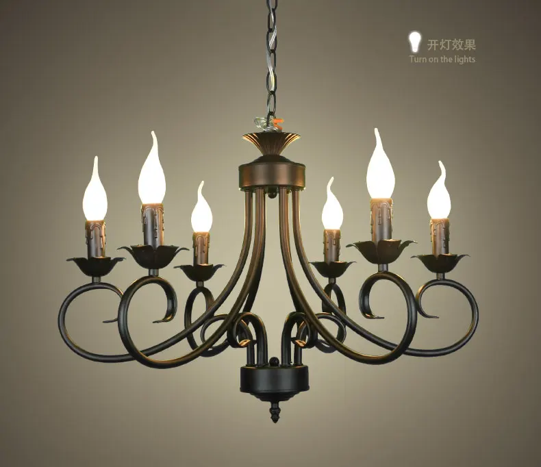 Candelabro grande de hierro, luz de vela clásica de 6 brazos para vestíbulo, comedor, color negro mate