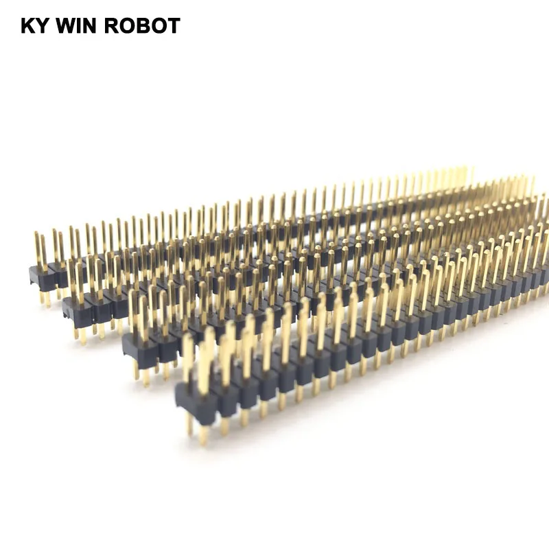 10Pcs 2.54mm 2x40 Pin 80 Pin Gold Plated Pitch Male Double Row Pin Header Strip Straight Needle Connector