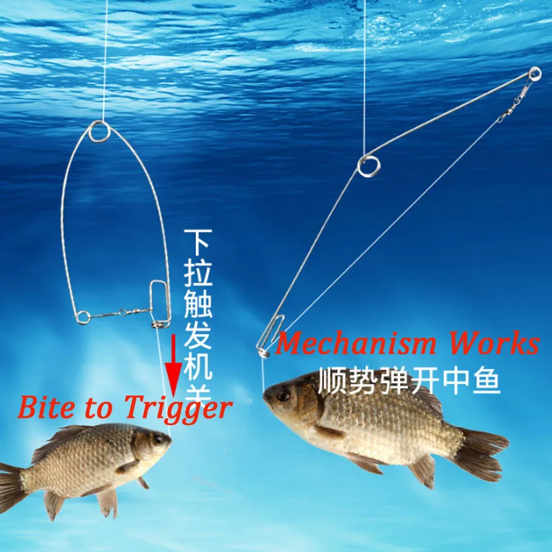 1pcs Automatic Spring Fishing Hook At Top Speed, God Hook, A Lazy Person All The Waters Fish Hook for Carp Crucian Bass Trout