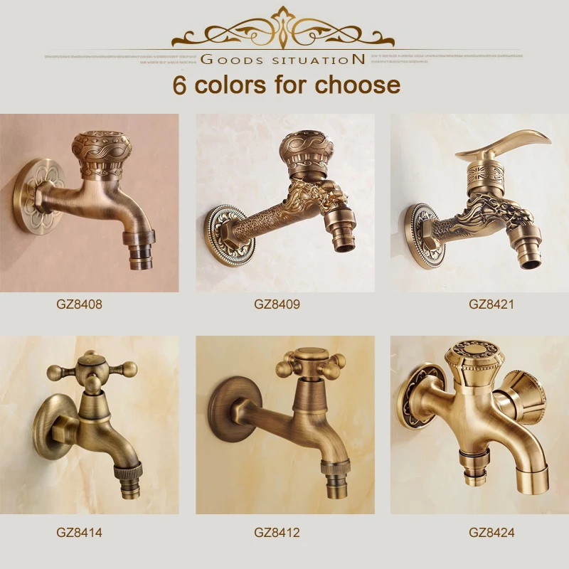 BAKALA Brass Antique Bronze Bibcock, Cold Tap, Washing Machine Faucet, Toilet Bibcock, Copper Bibcock,Tap,Garden faucet