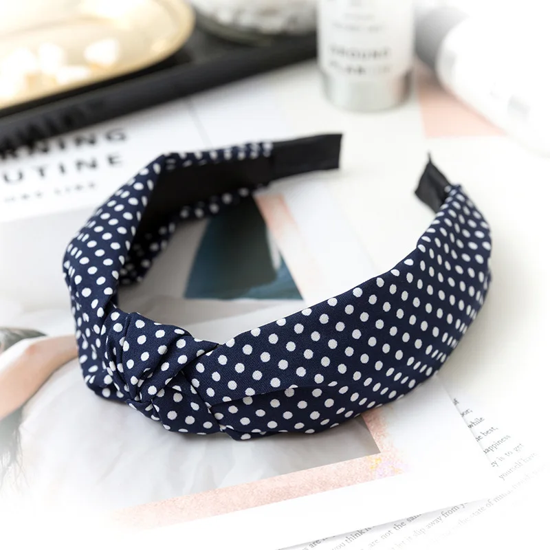 Women Hair Accessories Cotton Plaid Hairband Knot British Style Striped Fabric Headband Girls Headwear Spring Hair Band 2019 New