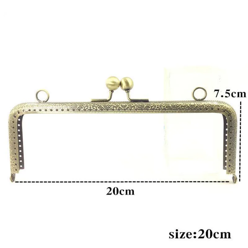 10pcs 6.5 7.5 8.5 10.5 12.5 15 18 20cm Metal Buckle for Bag DIY handmade Metal Purse Frame with Kiss Lock wedding clutch frame