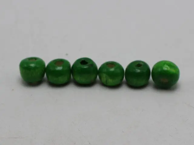 500 Green 8mm Round Wood Beads~Wooden Spacer Beads Jewelry Making