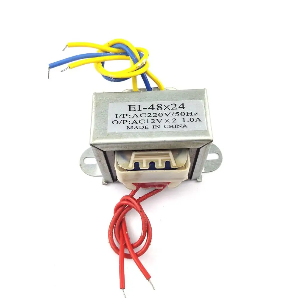 transformateur 220V to double 12V 1A output AC AC power transformer EI48*24 transformer 10W