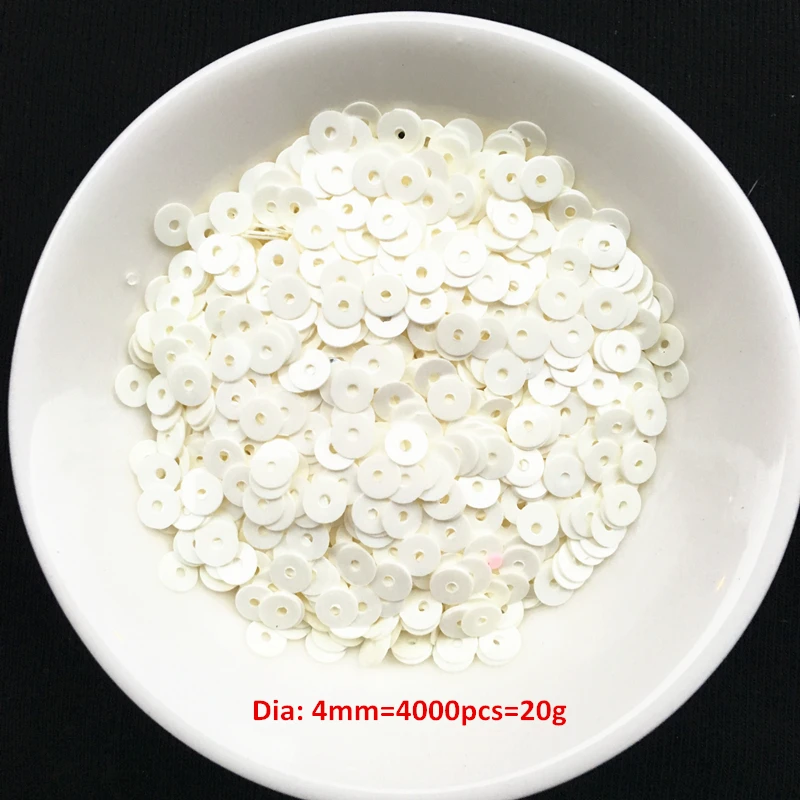 無地の牛乳色3mm 4mm 5mm 6mmフラットラウンドルーズスパンコールペイレット縫製結婚式の紙吹雪クラフト、女性の衣類アクセサリー