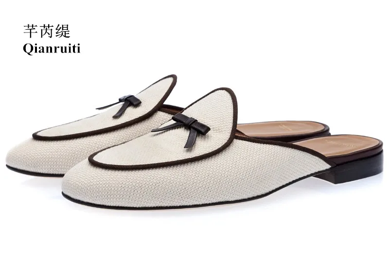 Summer Half Slipper Slip-On Men Casual Shoes Fashion Men Moccasins Cotton Canvas Shoes Slip-on Mules Size EU39-EU46