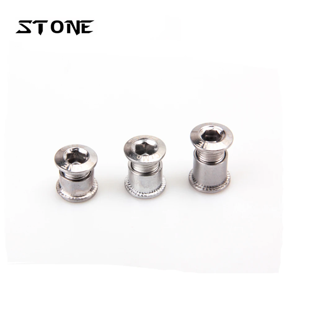 5pcs Stone Bike Chainring Bolts Cr-mo Steel 7.6mm 8.5mm 10.5mm BMX Road Fixed Gear Chainwheel Screws Crankset Bicycle Parts