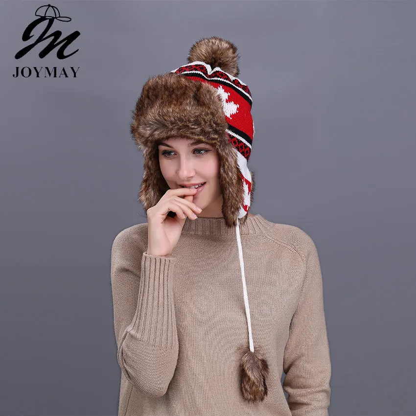 

Female Knitted Warm Hat Girls Autumn Winter Knitting Cap Ear Protection Hat Casual All-match Sweet Knitted Hat Adjustable B-9438