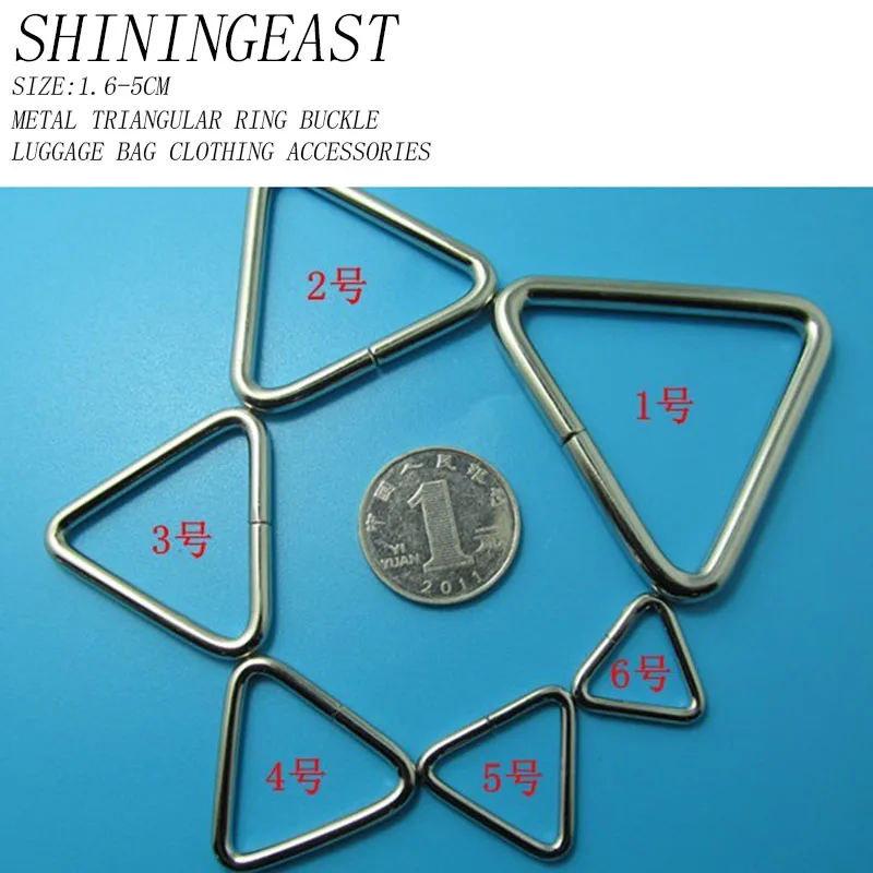 

50pcs/lot 1.6-5cm triangular silver metal rings Iron buckle for luggage bag clothing sewing diy craft accessories 2020