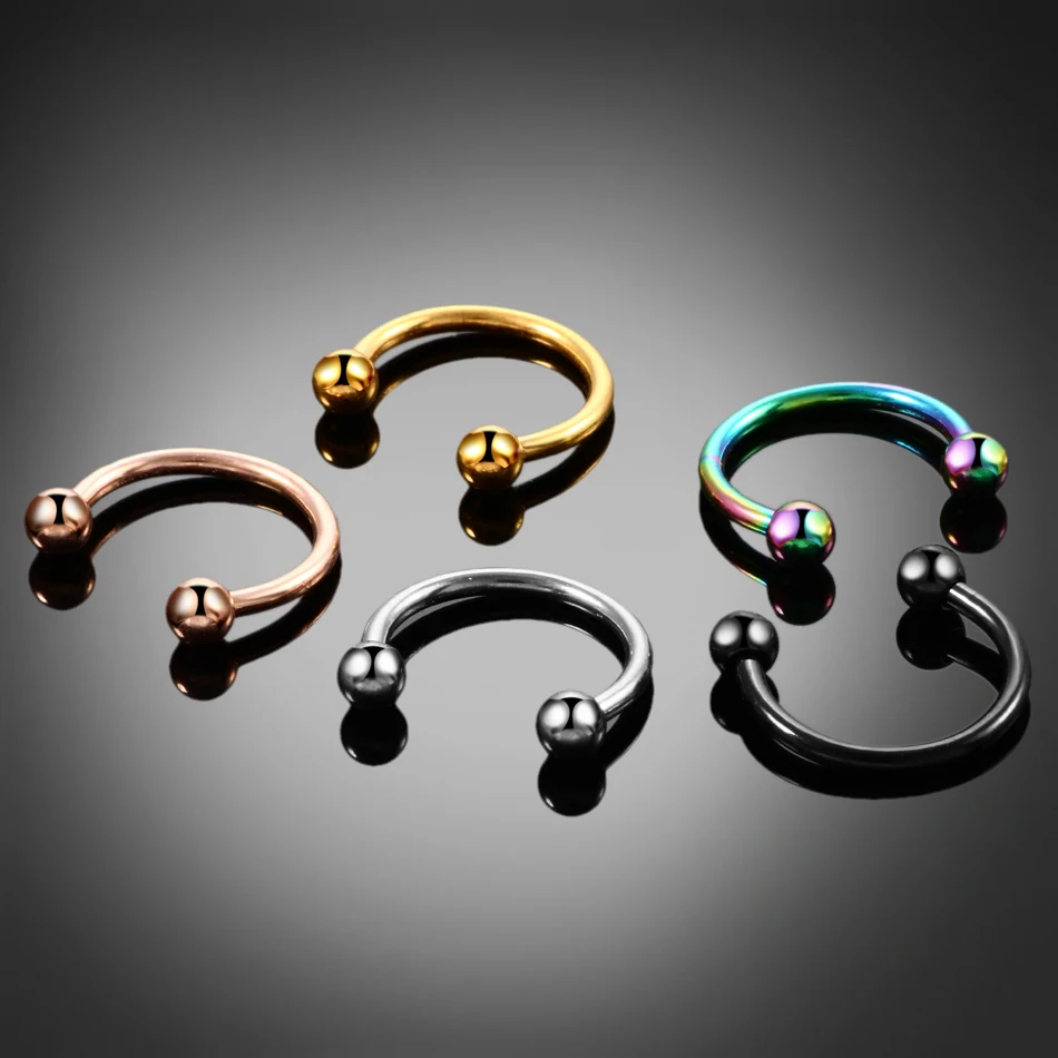 1PC Titanium Piercing Nariz Circular for Septum Nipple Jewelry Helix Tragus Earring Nose Brincos Lip Eyebrow Sexy Fake Jewelry