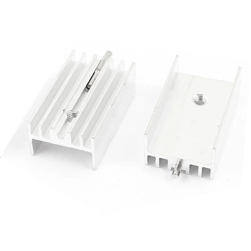 thumbnail image 2 of 10-Pack Mixed Aluminum Heat Sinks For TO-220 Transistors, Various Sizes (25x24x16mm, 20x15x10mm, 21x15x10mm) 2 of 5
