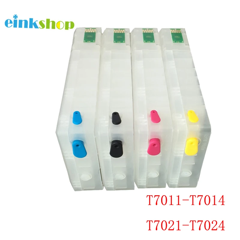 einkshop T7021 - T7024 Refillable Cartridge with Chip for EPSON Workforce pro WP4515DN WP4525 WP4595 WP-4545 wp4015 wp4025