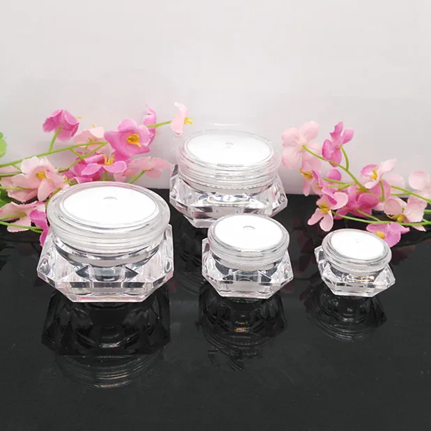 

100pcs high-grade diamond white color 15g 20g plastic cosmetic jars for sale ,