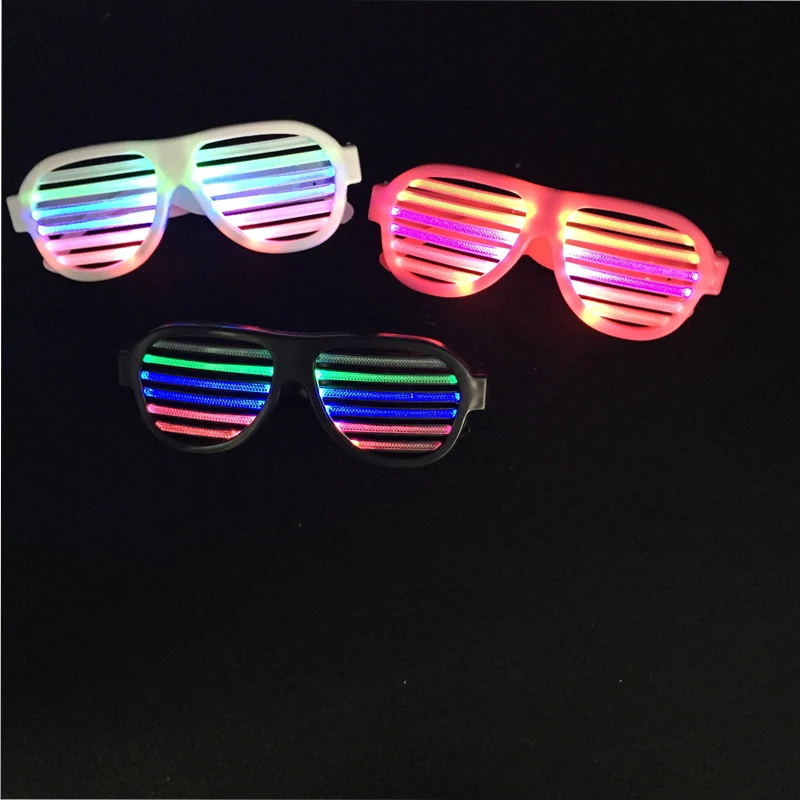 Free shipping 2pcs Flashing LED Glasses Voice Sound Control Luminous Party Pub Clubs Decor Colorful Glowing Toys USB Charger