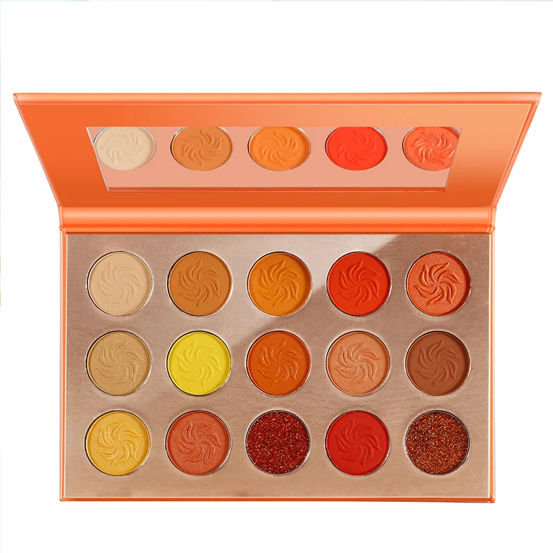 Makeup Eyeshadow Pallete Bright, Afflano 15 Color Pigmented Glitter Eye Shadow Palette Green Blue Orange Purple Make Up Palette