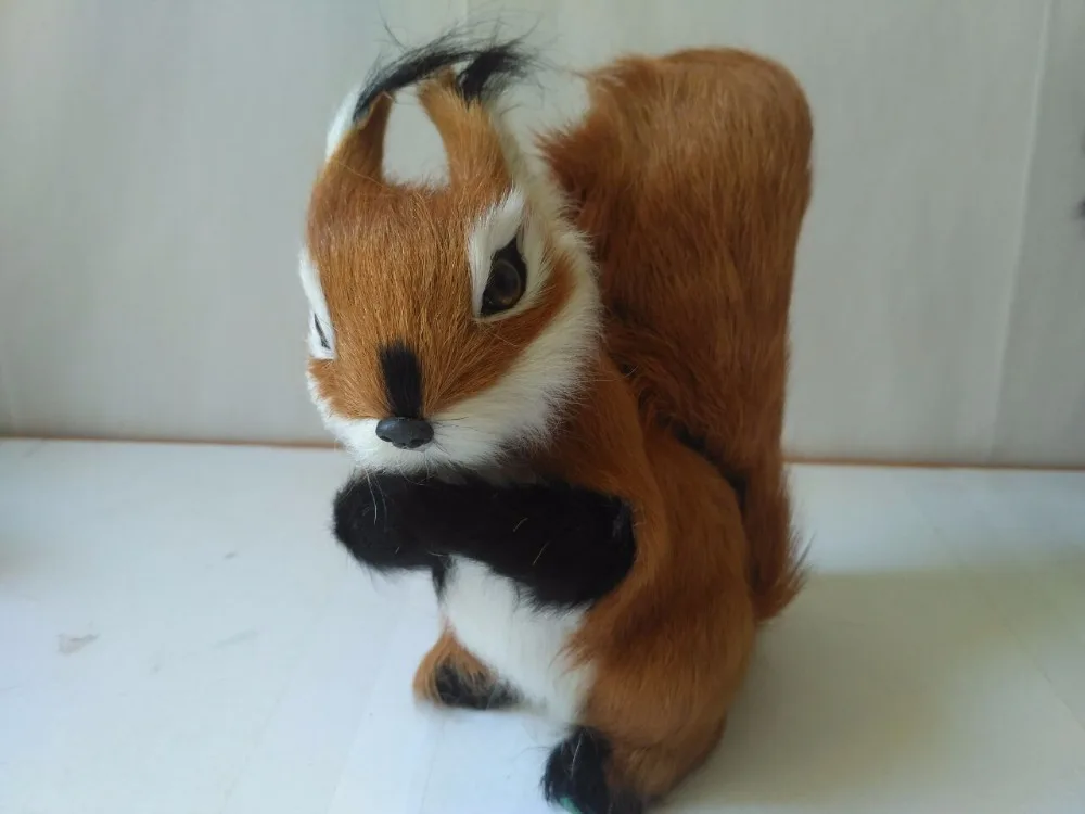 simulation squirrel large 17x8x16cm plastic&furs brown squirrel model handicraft prop home garden decoration gift d2632