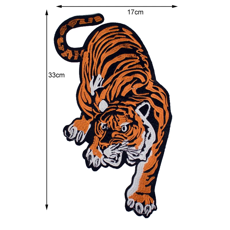 Embroidered Clothing Big Tiger Patches For Clothes With it Clothing Bike Patch Patchwork Cotton Fabric NL275