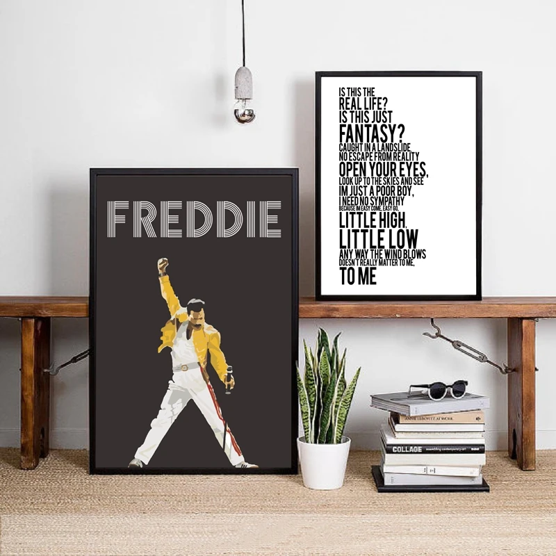 Queen Band Freddie Mercury Posters Print Bohemian Rhapsody Canvas Painting Art Pictures Hip Hop Wall Decoration