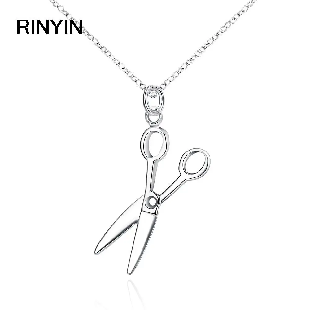 Plated Silver Fashion Jewelry Pendant Necklace, Plated Silver Necklace Scissors Pendant Necklace KDP102 dqgm muwp