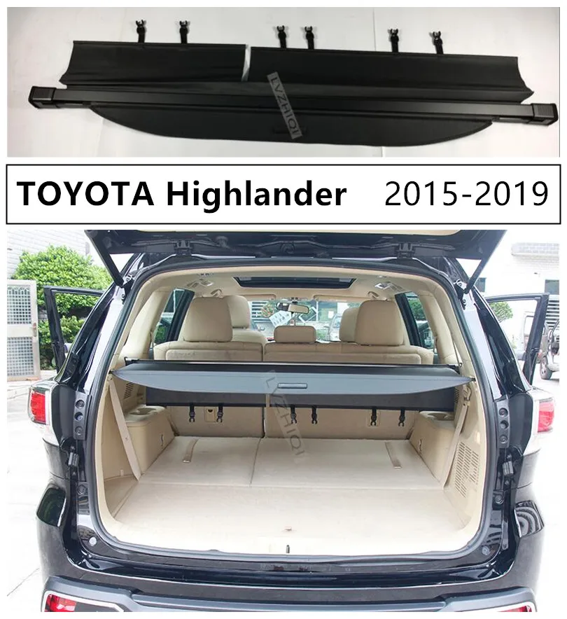 Rear Trunk Cargo Cover For TOYOTA Highlander 2015 2016 2017 2018 2019 2020 High Qualit Security Shield Car Accessories