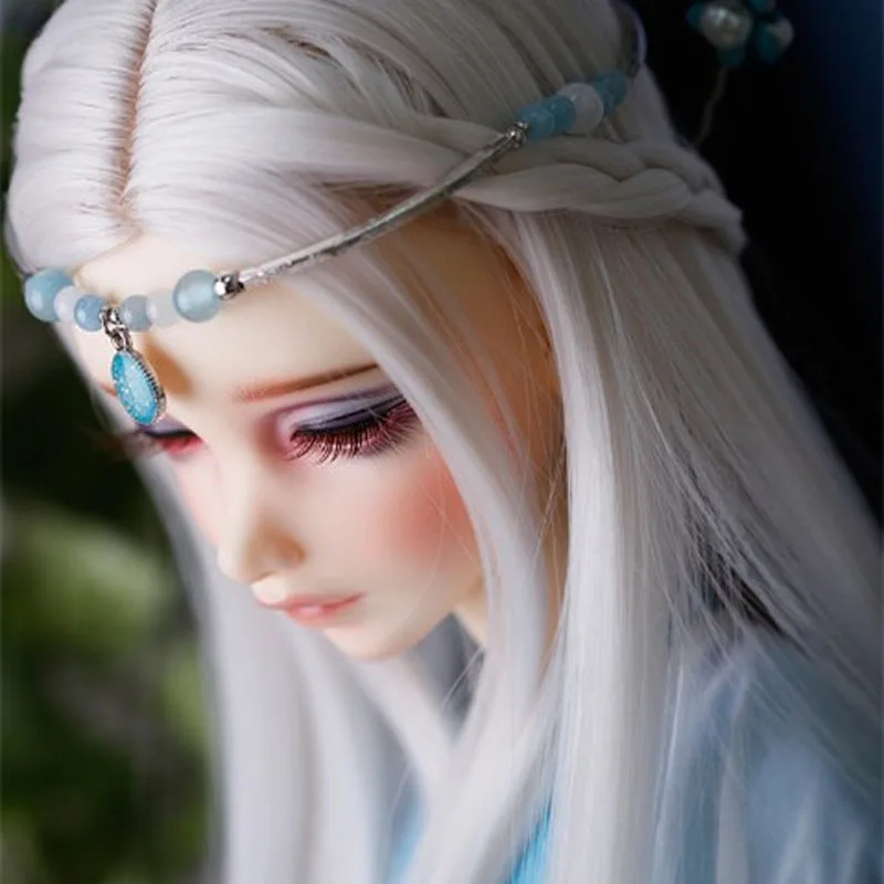 

1/3 1/4 1/6 1/8 Bjd SD Doll Wig High Temperature Sliver Grey Colors Fashion Long Straight BJD Super Hair Wig