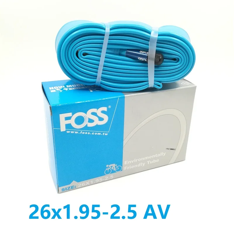 FOSS 26 Inch Bicycle Tube 26*1.95-2.5 AV/ Schrader Valve MTB Mountain Bike TPR Rubber Inner Tire Bicycle Accessories Taiwan