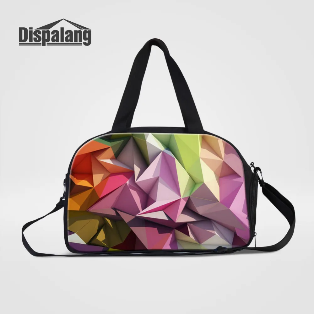 Dispalang Large Capacity Travel Bags With Shoes Pocket Geometry Casual Men Hand Luggage Travel Duffle Bag Big Tote Crossbody Bag