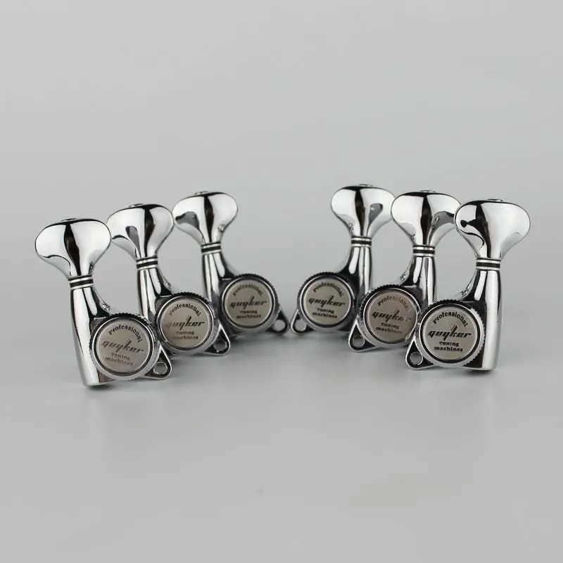 GUYKER Chrome Silver Lock String Tuners Electric Guitar Machine Heads Tuners