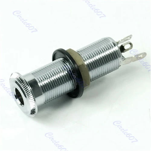 1pc Chrome Guitar Bass Cylinder Output Jack Flush 1/4\
