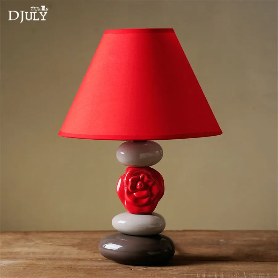 

Elegant home deco ceramics table lamps creative Wedding room decoration bedroom bedside lamp study simple porcelain desk light