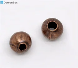 Doreen Box hot-  500 Copper Tone Round Spacer Beads 4mm (B12574)