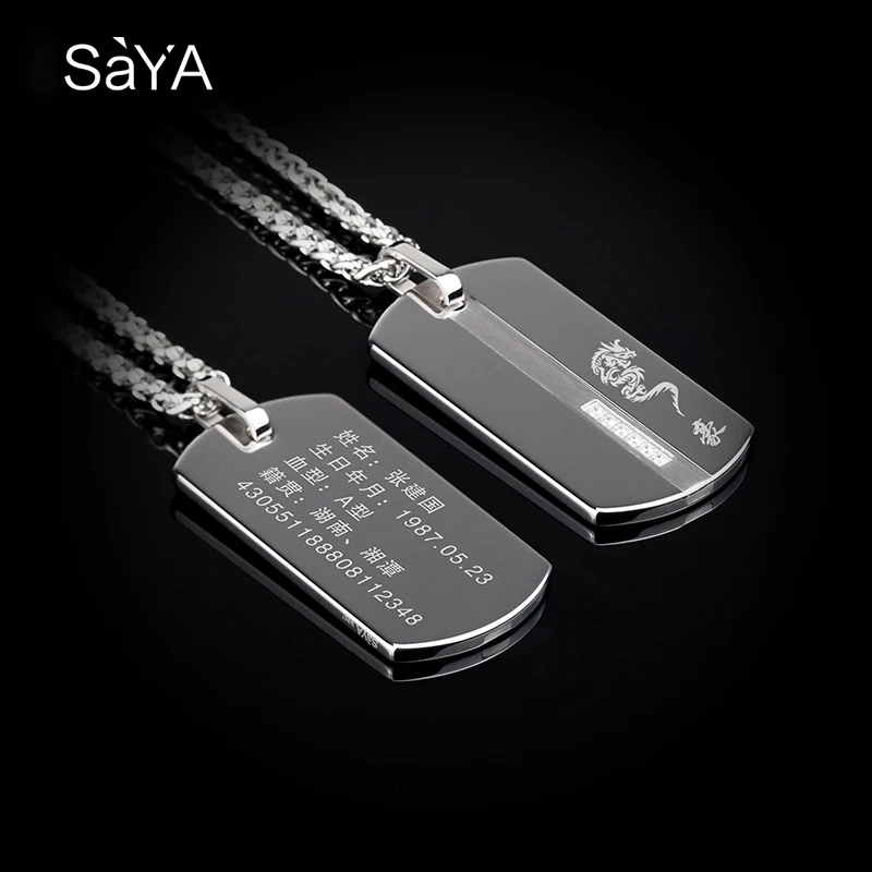 Men Pendants  Necklace for Male,Classic Tungsten Inlay CZ Stones with Titanium Steel Cuban Chain, Engraving