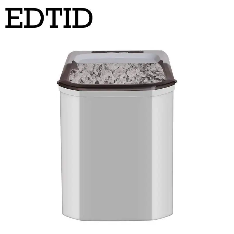 EDTID Mini Automatic Electric Ice Maker Portable Bullet Round Block Ice Cube Making Machine Small Bar Coffee Shop 15kgs/24H EU