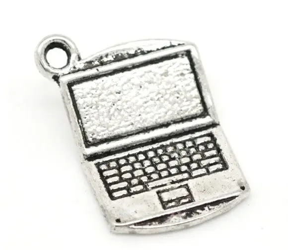 DoreenBeads Retail Silver Color Notebook Computer Charms Pendants 21x15mm,sold per pack of 30